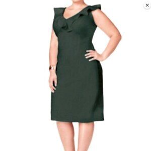 Vibrant Emerald Green Midi Dress - Elegant Summer Event - Size 2X